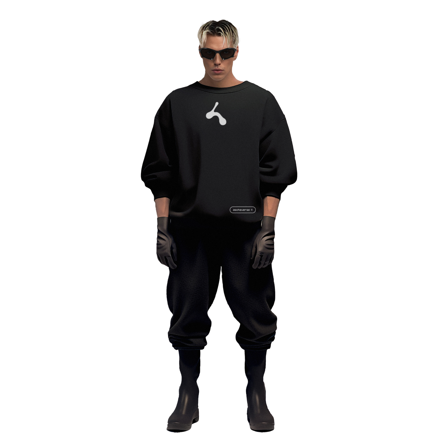 ascheverse drop I - genderless sweatshirt (black)